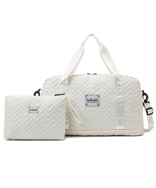Miniministore(ミニミニストア)の「拡張ファスナーボストンバッグ ポーチ付き(ボストンバッグ・レディース・ラベンダー/ネイビー/パープル/ミント/ピンク/ダークグリーン/オフホワイト/ブラック・FREE)」の2枚目の写真