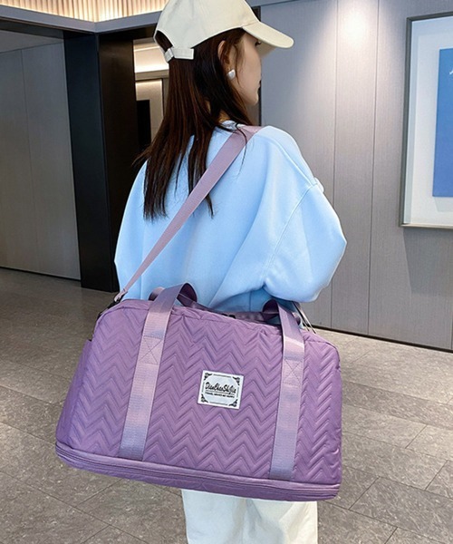 Miniministore(ミニミニストア)の「拡張ファスナーボストンバッグ ポーチ付き(ボストンバッグ・レディース・ラベンダー/ネイビー/パープル/ミント/ピンク/ダークグリーン/オフホワイト/ブラック・FREE)」の11枚目の写真