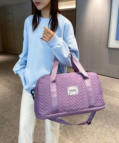 Miniministore(ミニミニストア)の「拡張ファスナーボストンバッグ ポーチ付き(ボストンバッグ・レディース・ラベンダー/ネイビー/パープル/ミント/ピンク/ダークグリーン/オフホワイト/ブラック・FREE)」の13枚目の写真