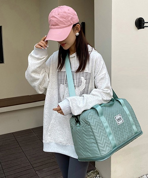 Miniministore(ミニミニストア)の「拡張ファスナーボストンバッグ ポーチ付き(ボストンバッグ・レディース・ラベンダー/ネイビー/パープル/ミント/ピンク/ダークグリーン/オフホワイト/ブラック・FREE)」の14枚目の写真