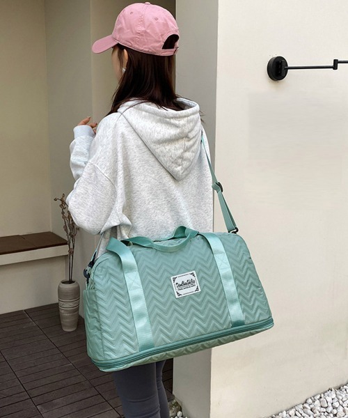 Miniministore(ミニミニストア)の「拡張ファスナーボストンバッグ ポーチ付き(ボストンバッグ・レディース・ラベンダー/ネイビー/パープル/ミント/ピンク/ダークグリーン/オフホワイト/ブラック・FREE)」の15枚目の写真