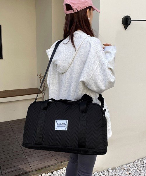 Miniministore(ミニミニストア)の「拡張ファスナーボストンバッグ ポーチ付き(ボストンバッグ・レディース・ラベンダー/ネイビー/パープル/ミント/ピンク/ダークグリーン/オフホワイト/ブラック・FREE)」の16枚目の写真