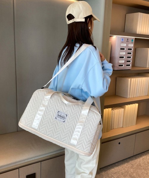 Miniministore(ミニミニストア)の「拡張ファスナーボストンバッグ ポーチ付き(ボストンバッグ・レディース・ラベンダー/ネイビー/パープル/ミント/ピンク/ダークグリーン/オフホワイト/ブラック・FREE)」の17枚目の写真