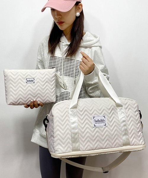Miniministore(ミニミニストア)の「拡張ファスナーボストンバッグ ポーチ付き(ボストンバッグ・レディース・ラベンダー/ネイビー/パープル/ミント/ピンク/ダークグリーン/オフホワイト/ブラック・FREE)」の19枚目の写真