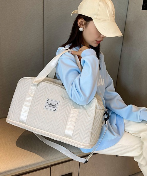 Miniministore(ミニミニストア)の「拡張ファスナーボストンバッグ ポーチ付き(ボストンバッグ・レディース・ラベンダー/ネイビー/パープル/ミント/ピンク/ダークグリーン/オフホワイト/ブラック・FREE)」の20枚目の写真