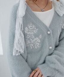 MAJESTIC LEGON | キラキラビーズ刺繍シャギーカーデ(カーディガン/ボレロ)