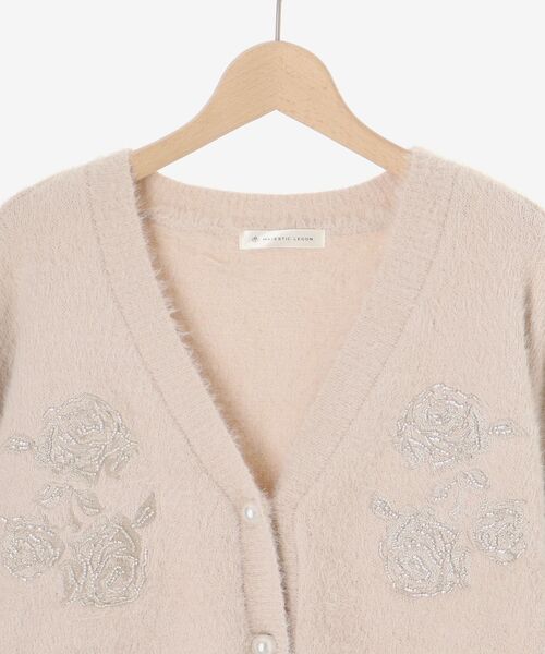 MAJESTIC LEGON（マジェスティックレゴン）の「キラキラビーズ刺繍シャギーカーデ（カーディガン/ボレロ・レディース・ピンク/ライトグレー/アイボリー/ブルー系その他5・MEDIUM）」の12枚目の写真