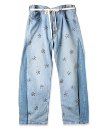 DISCOVERED（ディスカバード）の「Flower Ramponi Studs Denim Pants（デニムパンツ・メンズ）」
