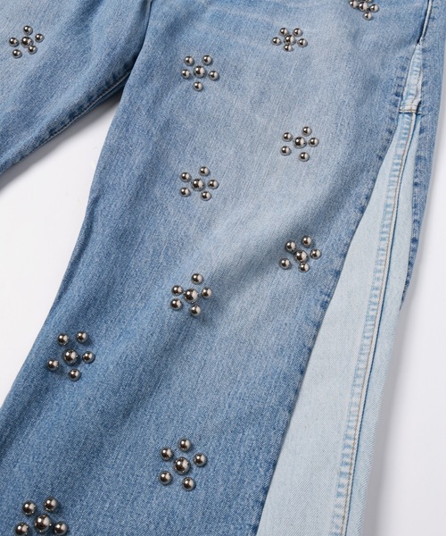 DISCOVERED（ディスカバード）の「Flower Ramponi Studs Denim Pants（デニムパンツ・メンズ・インディゴブルー/ブラック・FREE）」の5枚目の写真