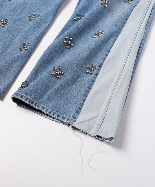 DISCOVERED（ディスカバード）の「Flower Ramponi Studs Denim Pants（デニムパンツ・メンズ・インディゴブルー/ブラック・FREE）」の7枚目の写真
