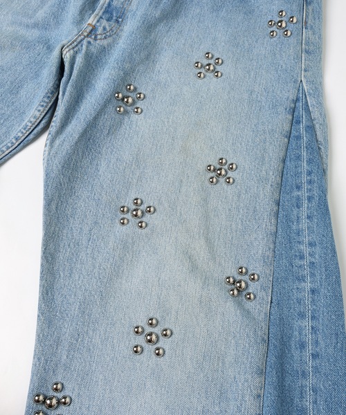 DISCOVERED（ディスカバード）の「Flower Ramponi Studs Denim Pants（デニムパンツ・メンズ・インディゴブルー/ブラック・FREE）」の22枚目の写真
