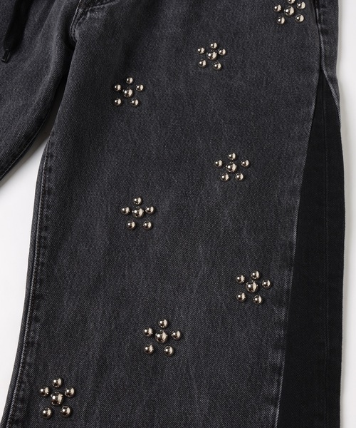 DISCOVERED（ディスカバード）の「Flower Ramponi Studs Denim Pants（デニムパンツ・メンズ・インディゴブルー/ブラック・FREE）」の15枚目の写真