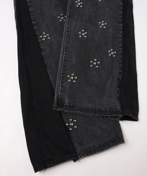 DISCOVERED（ディスカバード）の「Flower Ramponi Studs Denim Pants（デニムパンツ・メンズ・インディゴブルー/ブラック・FREE）」の12枚目の写真