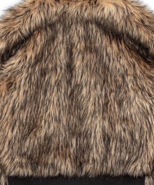 RACER WORLDWIDE(レーサーワールドワイド)の「ストリートファッション RACER WORLDWIDE レーサーワールドワイド Fur Bomber ファーボンバージャケット ボリュームジャケット ファーアウター ファーブルゾン フェイクファー ジップアウター 長袖アウター 羽織り ヒップホップスタイル ストリートブランド(ブルゾン・メンズ・ブラウン・L/M)」の7枚目の写真
