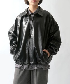 セール】WEGO/オーバーサイズZIPフェイクレザージャケット