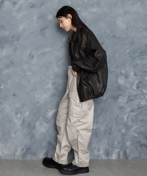 Starting Over(スターティングオーバー)の「Vintage-like synthetic leather blouson/ヴィンテージライク PUレザー ブルゾン(ブルゾン・メンズ・ブラウン系その他/ブラック/ブラウン/ブラック系その他・L/M/XL)」の18枚目の写真