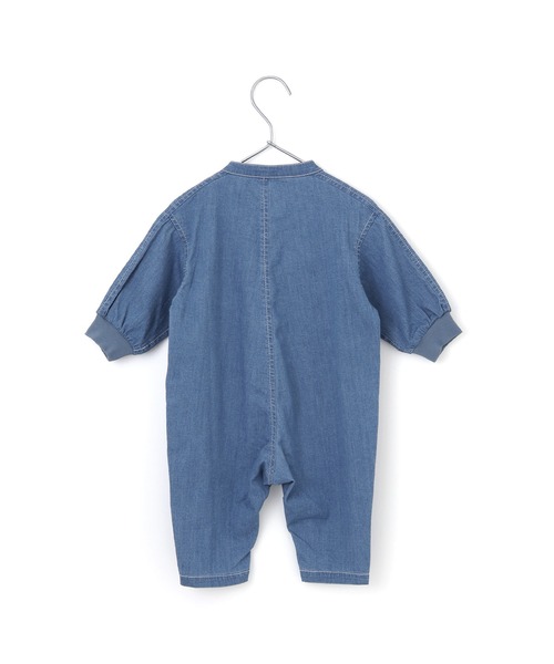 MAKE YOUR DAY（メイクユアデイ）の「バンドカラーカバーオール（ロンパース・キッズ・イエロー/カーキ/ブルー・70/80）」の10枚目の写真