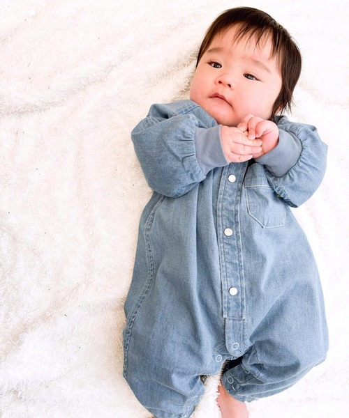 MAKE YOUR DAY（メイクユアデイ）の「バンドカラーカバーオール（ロンパース・キッズ・イエロー/カーキ/ブルー・70/80）」の18枚目の写真