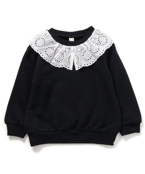 apres les cours(アプレレクール)の「【WEB限定】レースフリル衿トレーナー(スウェット・キッズ・ラベンダー/ブラック/キナリ/その他2・80/120/140/130/110/100/90)」の16枚目の写真