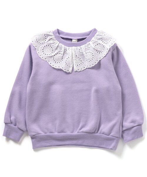 apres les cours(アプレレクール)の「【WEB限定】レースフリル衿トレーナー(スウェット・キッズ・ラベンダー/ブラック/キナリ/その他2・80/120/140/130/110/100/90)」の14枚目の写真