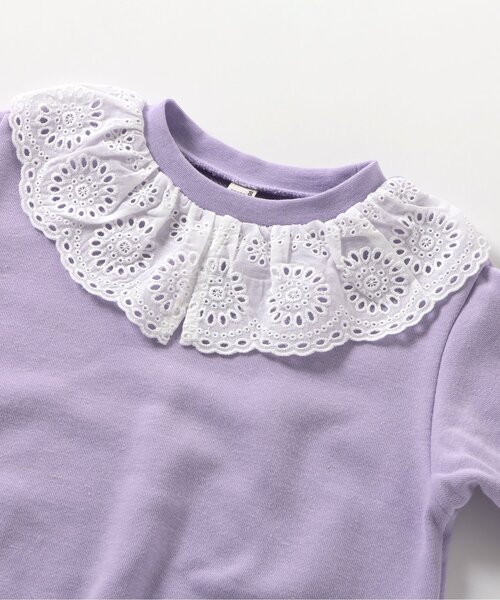 apres les cours(アプレレクール)の「【WEB限定】レースフリル衿トレーナー(スウェット・キッズ・ラベンダー/ブラック/キナリ/その他2・80/120/140/130/110/100/90)」の11枚目の写真