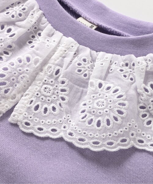 apres les cours(アプレレクール)の「【WEB限定】レースフリル衿トレーナー(スウェット・キッズ・ラベンダー/ブラック/キナリ/その他2・80/120/140/130/110/100/90)」の10枚目の写真
