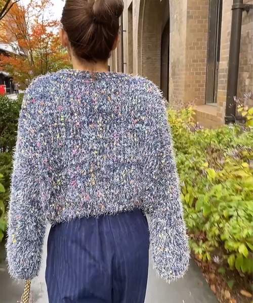 ニット セーター ミックスカラーシャギーニット レディース rectangle ニット セーター ミックスカラーシャギーニット