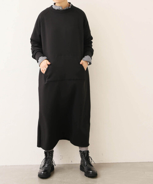 JOURNAL STANDARD LUXE(ジャーナルスタンダード ラックス)の「ボンバー ワンピース(ワンピース・レディース・ブラック/ブラウン系その他・FREE)」の2枚目の写真