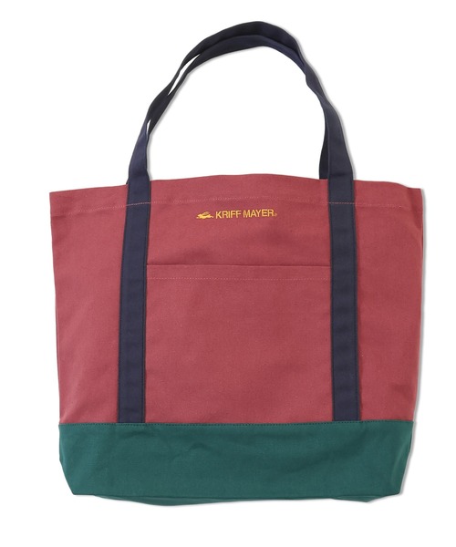 KRIFF MAYER（クリフメイヤー）の「配色クリフトート（トートバッグ・レディース・バーガンディー/ホワイト×ブラウン/ホワイト×グリーン/グリーン/ネイビー・FREE）」の5枚目の写真