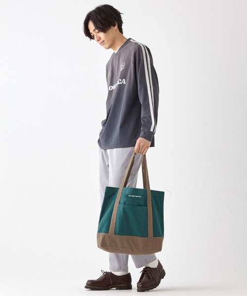 KRIFF MAYER（クリフメイヤー）の「配色クリフトート（トートバッグ・レディース・バーガンディー/ホワイト×ブラウン/ホワイト×グリーン/グリーン/ネイビー・FREE）」の20枚目の写真