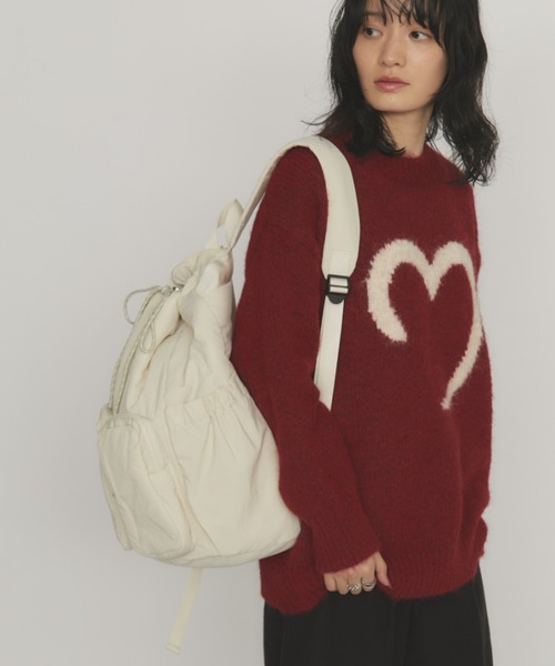 MERLOT（メルロー）の「パデットアウトポケットバックパック（バックパック/リュック・レディース・ブラック/ホワイト・FREE）」の6枚目の写真