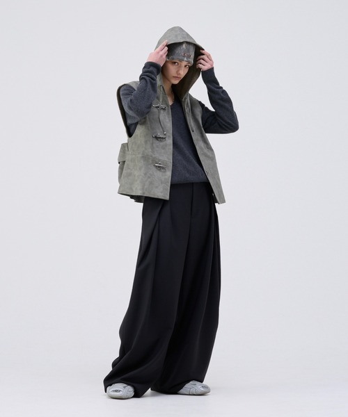 トップス soerte TOTAL PATTERN MULCH HOODIE VEST soerte（ソエルテ）の「TOTAL PATTERN MULCH HOODIE VEST