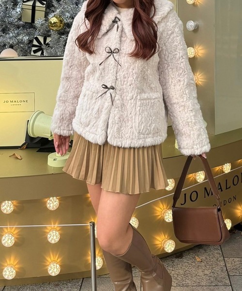 【ZOZO先行/インフルエンサー企画】リボンボアブルゾン（ブルゾン）｜APPORTE PAR LES MARCHES（アポルテパーレマルシェ）