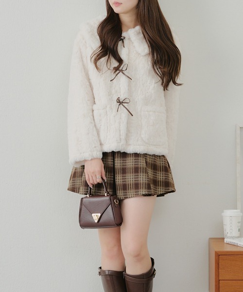 【ZOZO先行/インフルエンサー企画】リボンボアブルゾン（ブルゾン）｜APPORTE PAR LES MARCHES（アポルテパーレマルシェ）