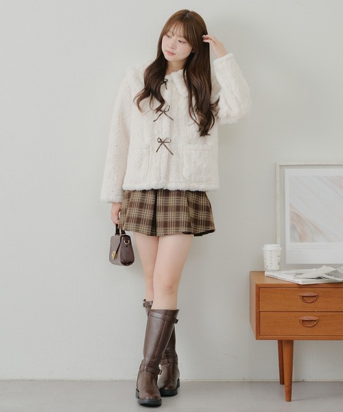 【ZOZO先行/インフルエンサー企画】リボンボアブルゾン（ブルゾン）｜APPORTE PAR LES MARCHES（アポルテパーレマルシェ）