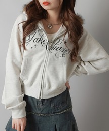 フードファー ショート丈ジップパーカー