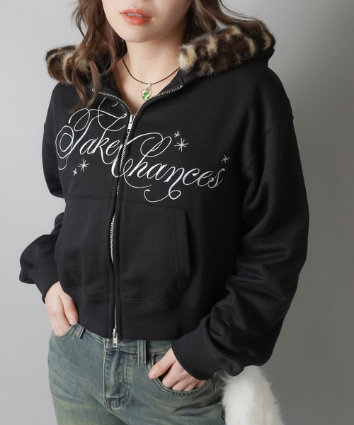 SPINNS（スピンズ）の「フードファー ショート丈ジップパーカー（パーカー・レディース・カーキ/オートミール/その他1/その他2/その他3・ONESIZE）」の18枚目の写真