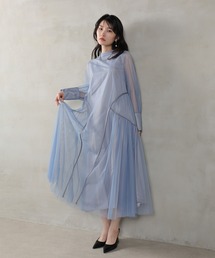 kana コンビワンピース　オケージョンドレス　ブルー クラシカル レース ワンピース パーティー ドレス 結婚式