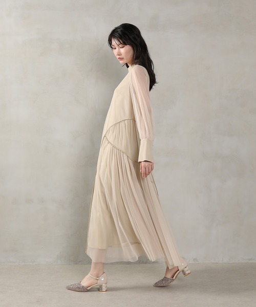 セール】チュール テントライン ワンピース パーティー ドレス