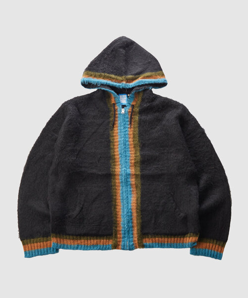 WHO'S WHO gallery（フーズフーギャラリー）の「※２サイズ【UNISEX/ユニセックス】KOOK'Nラインモヘアジップパーカー（パーカー・メンズ・ブラック/パープル・MEDIUM）」の15枚目の写真