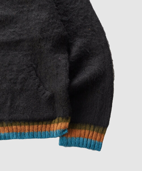 WHO'S WHO gallery（フーズフーギャラリー）の「※２サイズ【UNISEX/ユニセックス】KOOK'Nラインモヘアジップパーカー（パーカー・メンズ・ブラック/パープル・MEDIUM）」の13枚目の写真