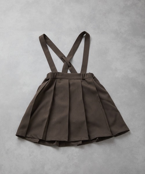 riziere(リジェール)の「サスペンダープリーツスカート(スーツスカート・キッズ・カーキ系/ネイビー/ブラウン・90/100/110/120/130/140/150)」の5枚目の写真