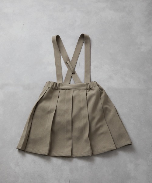 riziere(リジェール)の「サスペンダープリーツスカート(スーツスカート・キッズ・カーキ系/ネイビー/ブラウン・90/100/110/120/130/140/150)」の8枚目の写真