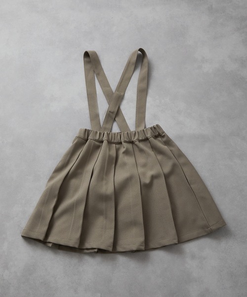 riziere(リジェール)の「サスペンダープリーツスカート(スーツスカート・キッズ・カーキ系/ネイビー/ブラウン・90/100/110/120/130/140/150)」の7枚目の写真