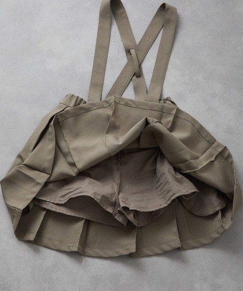 riziere(リジェール)の「サスペンダープリーツスカート(スーツスカート・キッズ・カーキ系/ネイビー/ブラウン・90/100/110/120/130/140/150)」の6枚目の写真