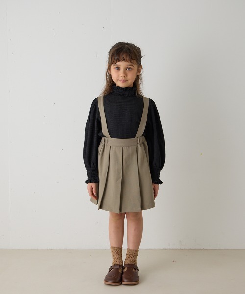 riziere(リジェール)の「サスペンダープリーツスカート(スーツスカート・キッズ・カーキ系/ネイビー/ブラウン・90/100/110/120/130/140/150)」の13枚目の写真