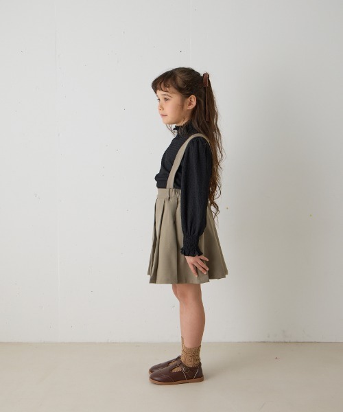 riziere(リジェール)の「サスペンダープリーツスカート(スーツスカート・キッズ・カーキ系/ネイビー/ブラウン・90/100/110/120/130/140/150)」の14枚目の写真