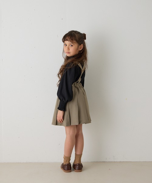 riziere(リジェール)の「サスペンダープリーツスカート(スーツスカート・キッズ・カーキ系/ネイビー/ブラウン・90/100/110/120/130/140/150)」の15枚目の写真