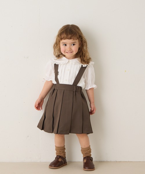 riziere(リジェール)の「サスペンダープリーツスカート(スーツスカート・キッズ・カーキ系/ネイビー/ブラウン・90/100/110/120/130/140/150)」の17枚目の写真