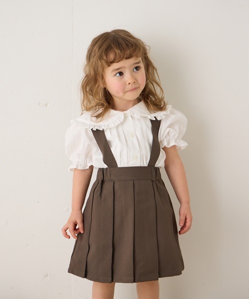 riziere(リジェール)の「サスペンダープリーツスカート(スーツスカート・キッズ・カーキ系/ネイビー/ブラウン・90/100/110/120/130/140/150)」の18枚目の写真